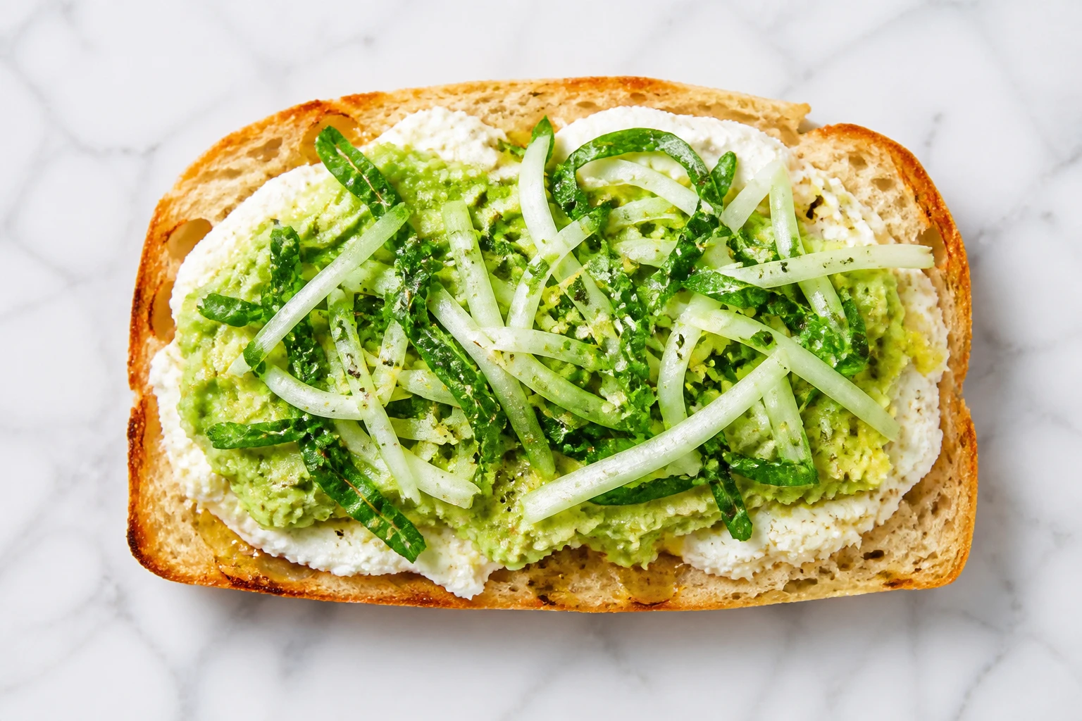 [Ontbijt] Focaccia met ricotta, avocado en paksoi