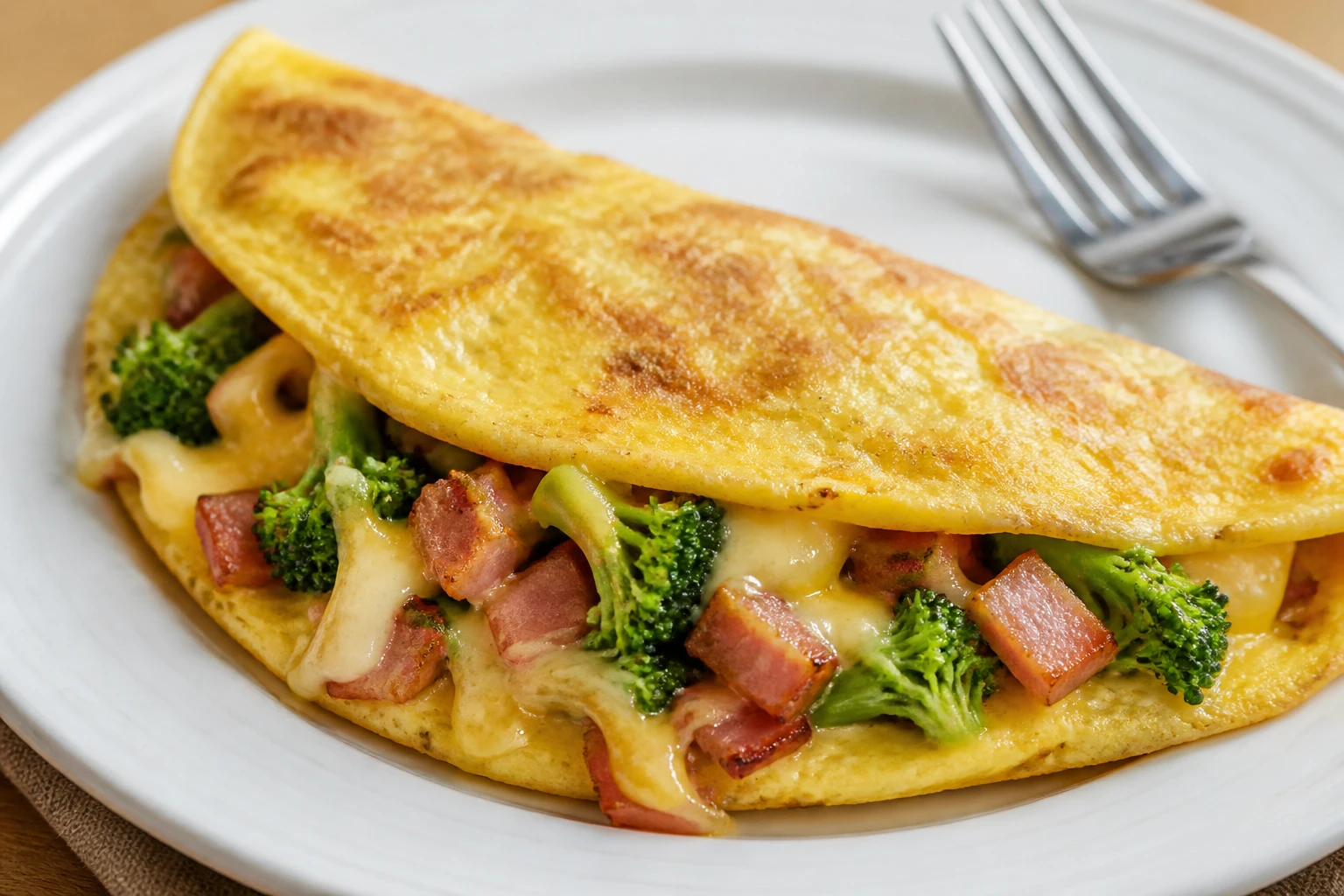 [Lunch] Omelet met broccoli, gerookte dobbelsteentjes en Beemster kaas