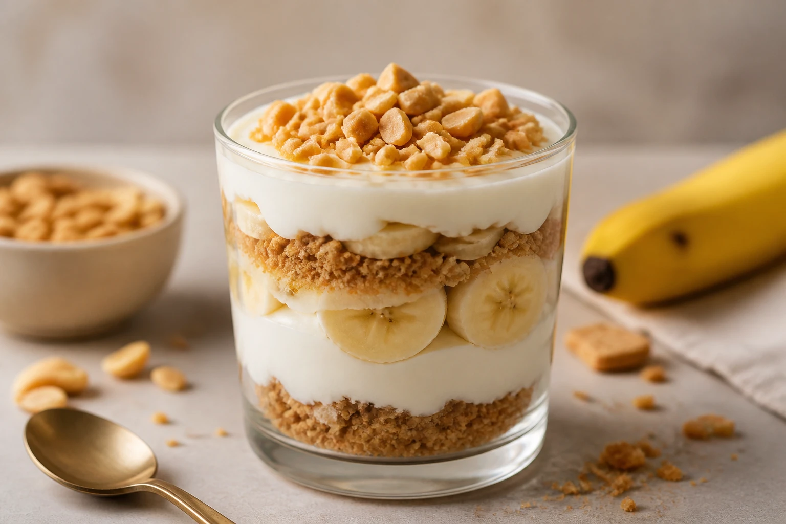 [Toetje] Banaan-biscuit yoghurtparfait