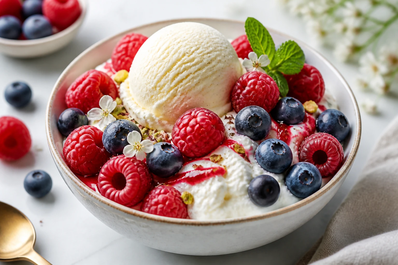 IJsdessert met Rood Fruit en Kwark